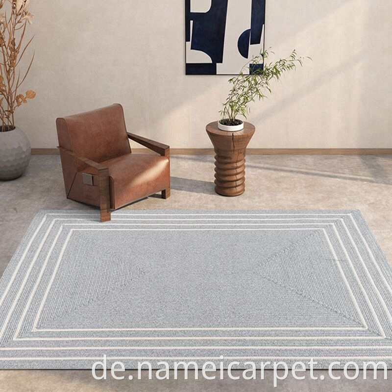 Polypropylene pp braided woven Light grey design indoor outdoor carpet rug floor mats